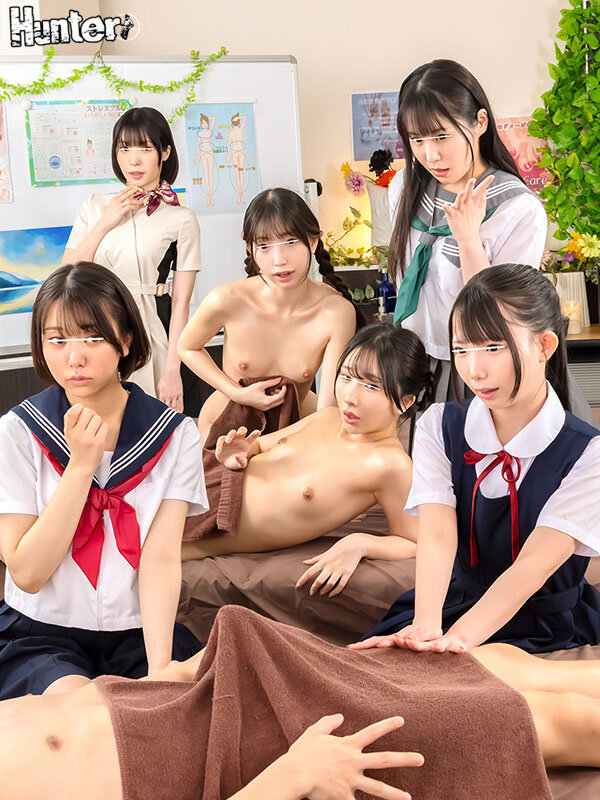 「えっ！？ココで勃起？」エステサロンの職業体験に行ったらうぶっ娘ばかりで男はボク1人！エステ体験はまさかのタオル1枚で女の子の体を触りまくり！女の子もタオル1枚だからズレて、ちっぱいやお尻が見えまくり！更にボクは股間の際どい所を施術されまくりでフル勃起 - サンプル画像 - 1